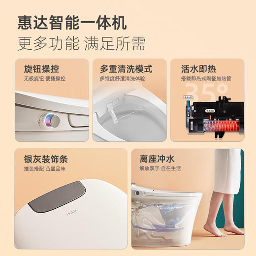 惠达智能马桶一体式全自动马桶家用冲洗烘干多功能电动马桶ET21 商品图3