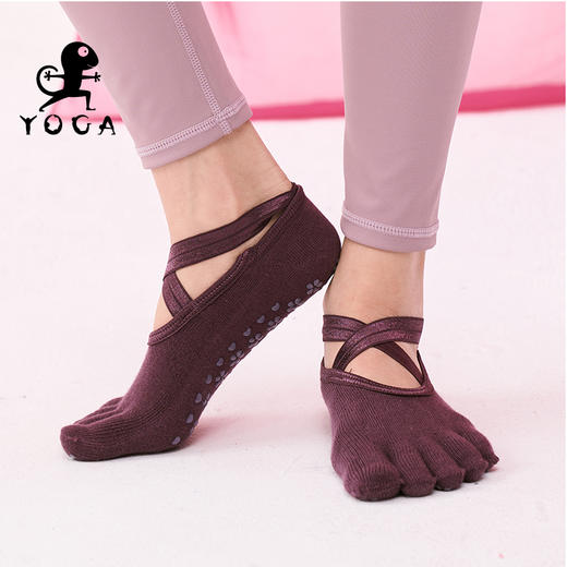 壁虎瑜伽【2302WZ226】防滑露背织带五指瑜伽袜【5天发货】 商品图10