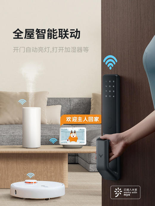 鹿客全自动智能锁密码锁指纹锁家用推拉防盗门电子锁防盗锁S30 商品图2