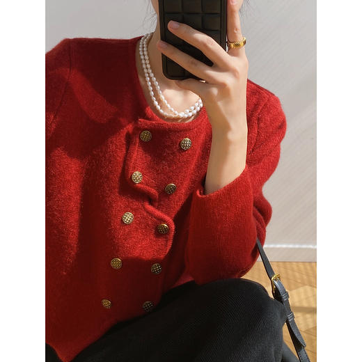 优雅小香风针织外套 可单穿 可内搭 小个子法式短款 开衫针织衫女毛衣外搭 商品图0