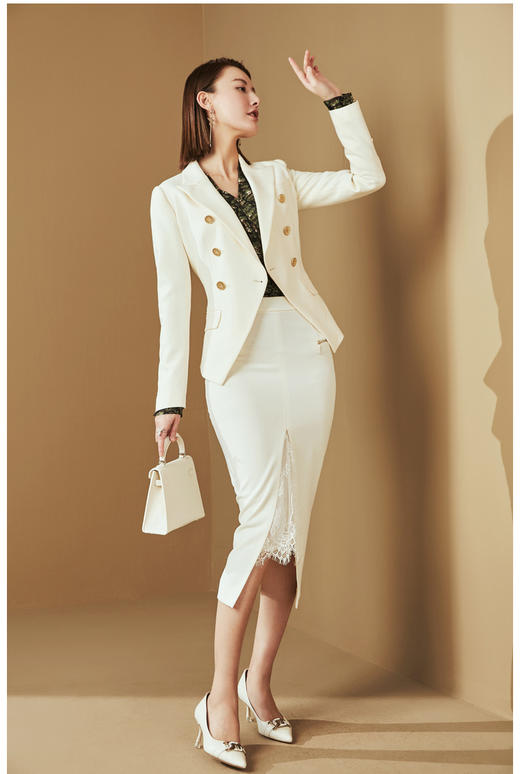 J20144235A颈袖添香新款时尚修身装西服显瘦小西装外套女长袖J20144235A单西 商品图1