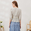 EITIE爱特爱春季新款复古时髦波点V领七分袖收腰显瘦女短衬衫6909611 商品缩略图4
