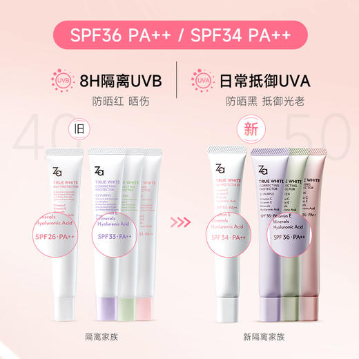 【保税区包邮直发】台湾 Za姬芮 透白防晒霜SPF26 PA++ 35g 隔离霜 商品图3