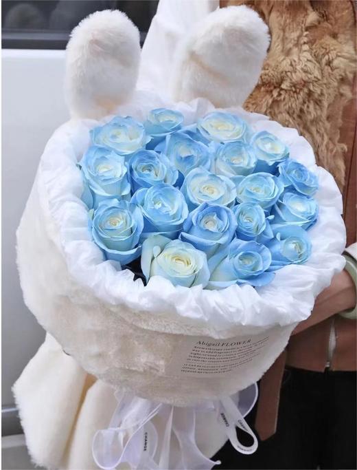 【BH】【KR】高冷兔子（19朵碎冰蓝网红爆款兔子花束） 商品图0