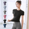 2024春夏修身瑜伽服女运动健身服显瘦跑步吸汗紧身速干衣短袖T恤瑜伽上衣【1.5版】 商品缩略图0