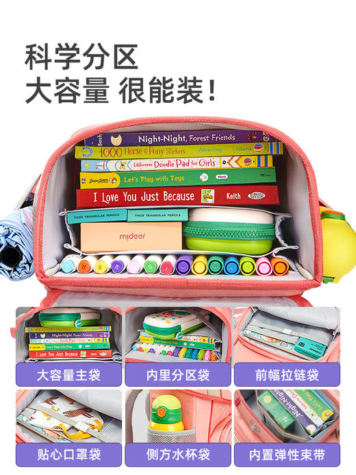 mideer弥鹿小学生1-3-6年级男女儿童护脊书包双肩轻便减负背包 商品图3