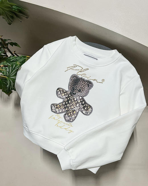 现货 THS2.11-无  童装- 不退换 哥特风PP豹纹熊仔/圆领棉绒卫衣童装 CI027 商品图3