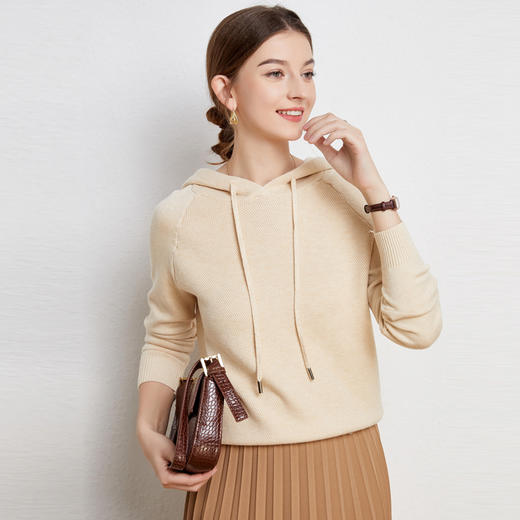 纤束马蜂窝纹路针织连帽衫 N-052 商品图7