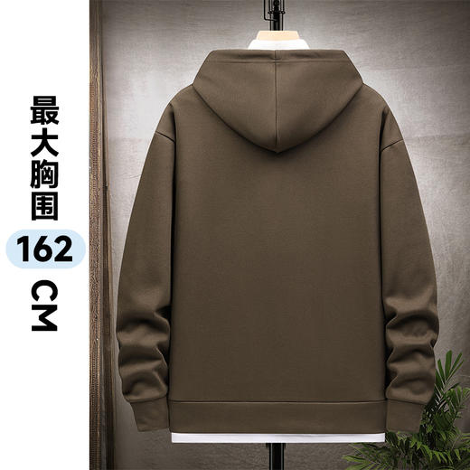特大码【新款DSK】大依优型大码男装350斤纯色连帽卫衣宽松潮流长袖上衣男士运动 商品图4