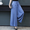 KQL-休闲裤 2023夏季阔腿裤女高腰垂感九分裤大码龟裂纹香云纱休闲裤女 商品缩略图7