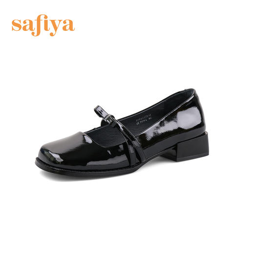 Safiya/索菲娅 法式方头2023年春季新款蝴蝶结粗跟复古玛丽珍单鞋 SF31111056 商品图12