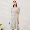 EITIE爱特爱春季新款气质优雅洋气波点复古收腰显瘦方领连衣裙6907633 商品缩略图2