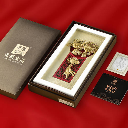 金陵金箔吉庆娃娃结婚礼物金箔画摆件 商品图4