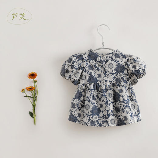 【马克珍妮 芦芙】春夏新款 女童太阳花泡泡袖纯棉小衫230211 商品图2