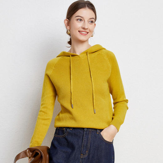 纤束马蜂窝纹路针织连帽衫 N-052 商品图3