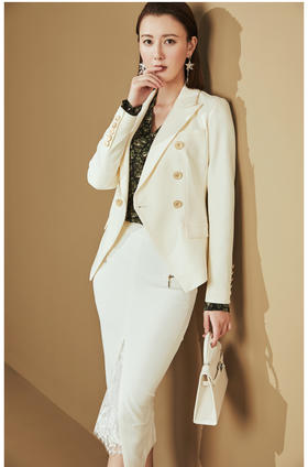 J20144235A颈袖添香新款时尚修身装西服显瘦小西装外套女长袖J20144235A单西