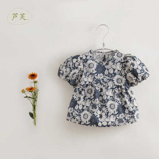 【马克珍妮 芦芙】春夏新款 女童太阳花泡泡袖纯棉小衫230211 商品图1
