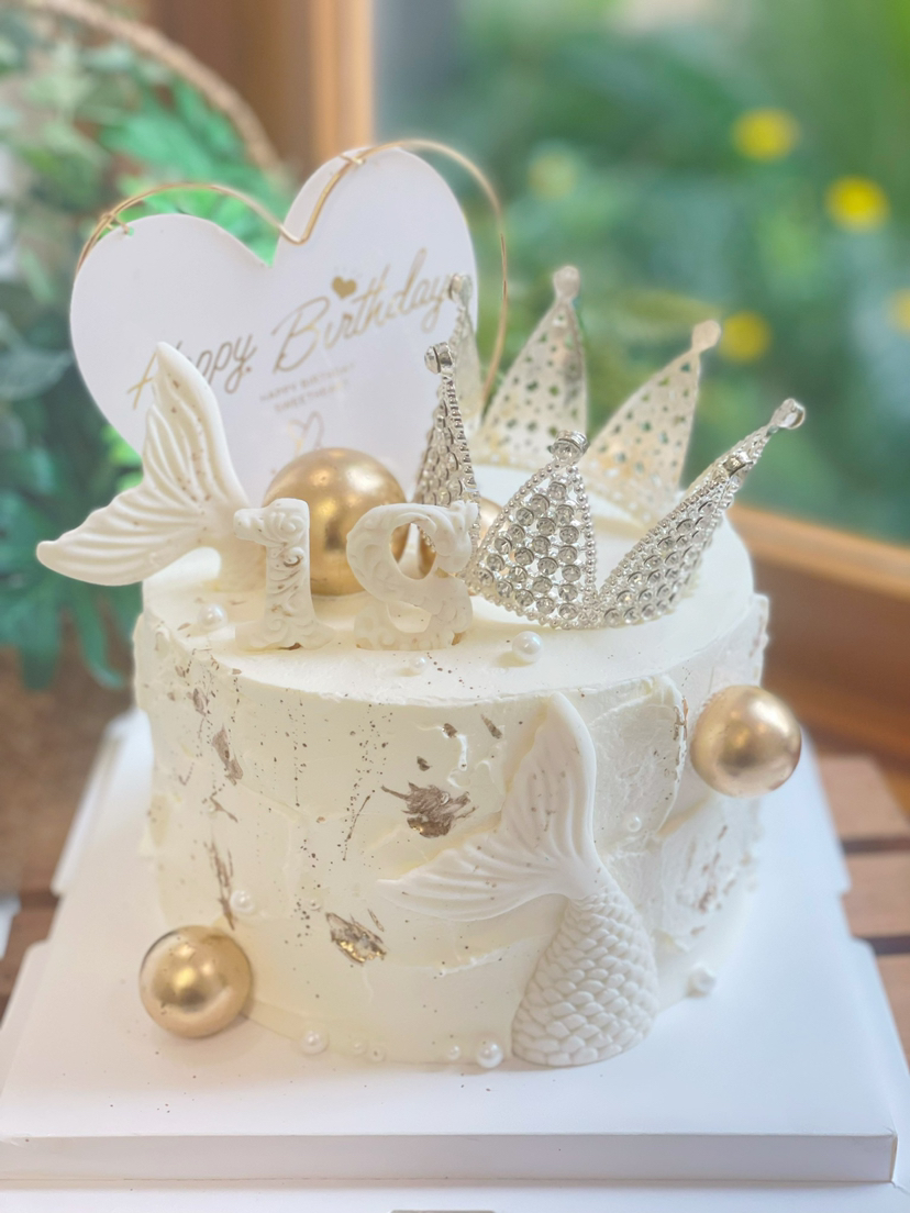 女士鱼尾巴皇冠奶油蛋糕 下单前请仔细阅读商品详情