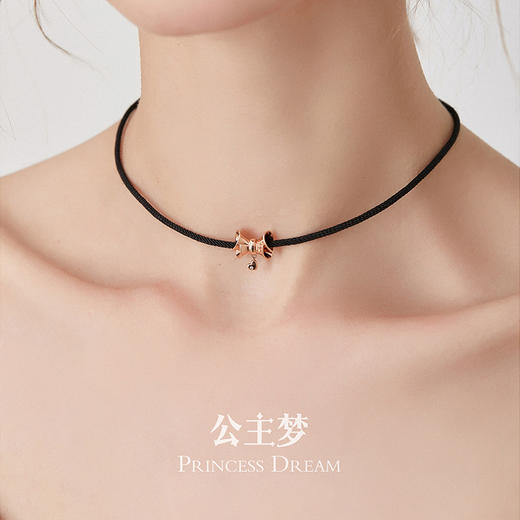 【搭配定制礼盒】公主梦·18K金钻石挂坠（搭配玫瑰金色银项链+送黑色颈绳） 商品图3