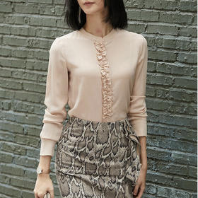 J9233750A颈袖添香2024新款花边真丝衬衫（四季可穿）