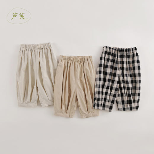 【马克珍妮 芦芙】春装新款 女童设计感褶皱宽松休闲裤230225 商品图0