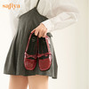 Safiya/索菲娅 法式方头2023年春季新款蝴蝶结粗跟复古玛丽珍单鞋 SF31111056 商品缩略图3