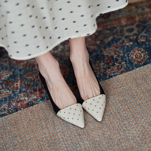 爆款百搭，真皮拼接尖头高跟鞋HBP-1381 商品图10