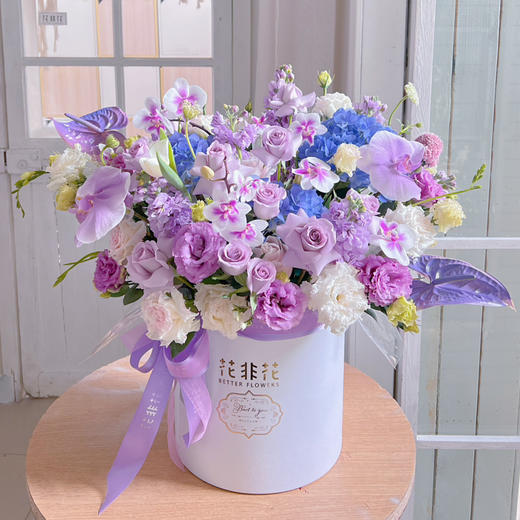 《仙境绮梦》梦幻优雅蝴蝶兰紫色抱抱桶 商品图4