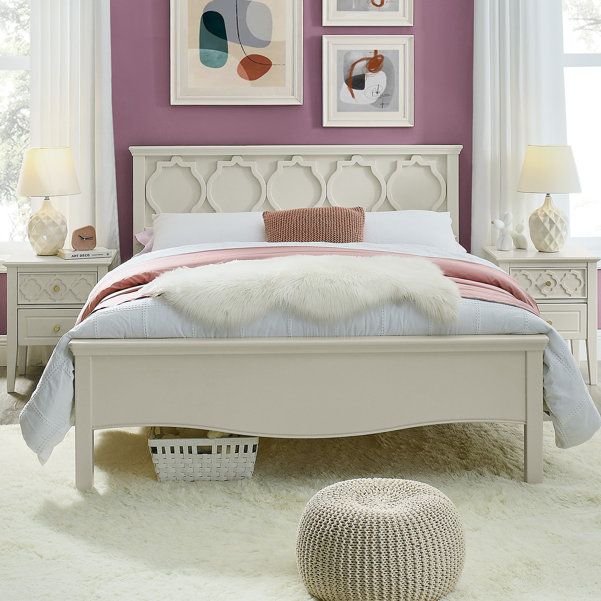 喜梦宝轻奢成人床儿童床男孩床女孩公主床卧房家具 瑞拉