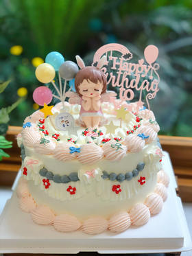 女孩天使宝宝奶油蛋糕 下单前请仔细阅读商品详情