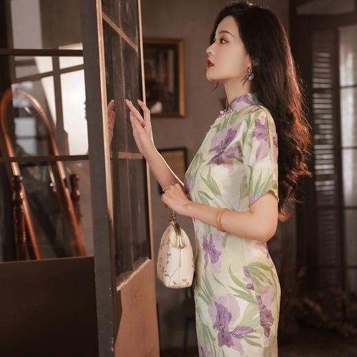 YG-2170春夏新款复古民国风真开大花旗袍气质优雅温婉淑女范 商品图3