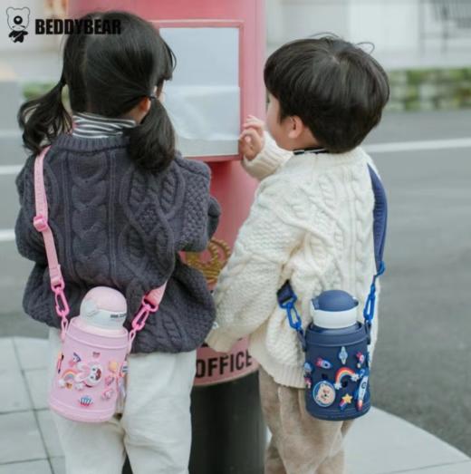 杯具熊四叶草儿童保温杯-宇航熊RT105-630不锈钢带吸管幼儿园宝宝男女童水壶 商品图4