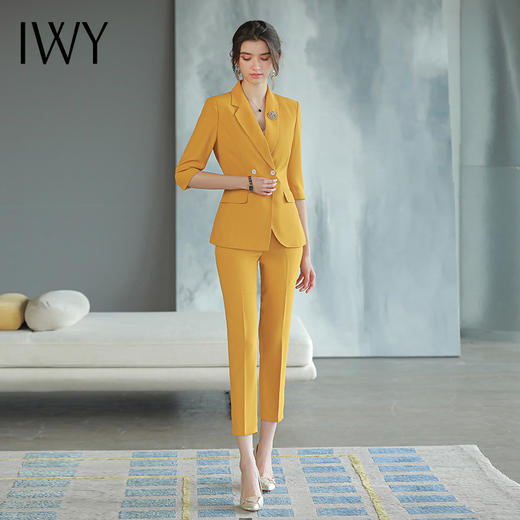 IWY/黄色职业经理人正装女高端大气西装套装春季新款高端职场女装CP1585-Y 商品图0