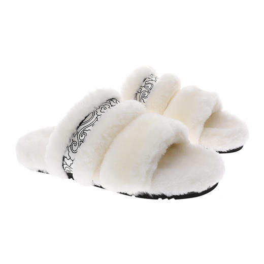 sheme新中式云上系列进口羊毛刺绣拖鞋可定制 商品图5