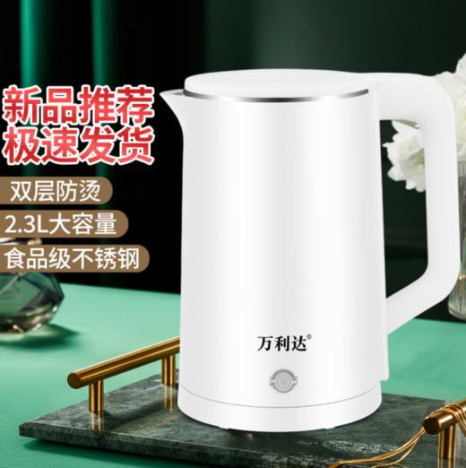 万利达双层防烫电热水壶2.3L 商品图0