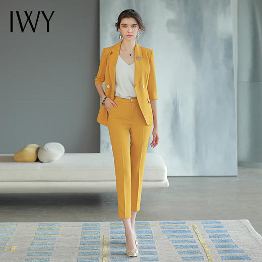 IWY/黄色职业经理人正装女高端大气西装套装春季新款高端职场女装CP1585-Y 商品图4