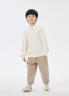 jnby  23年春款  全棉纺纱柔软长袖开襟毛衫    1N2311450