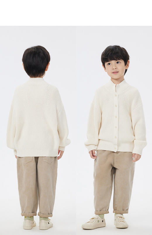 jnby  23年春款  全棉纺纱柔软长袖开襟毛衫    1N2311450 商品图5