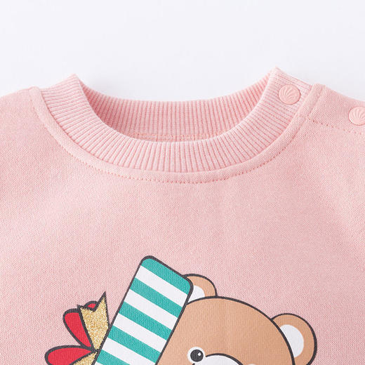 贝贝怡女童卫衣套装时尚洋气宽松外穿加绒两件套春秋新款百搭休闲 商品图5