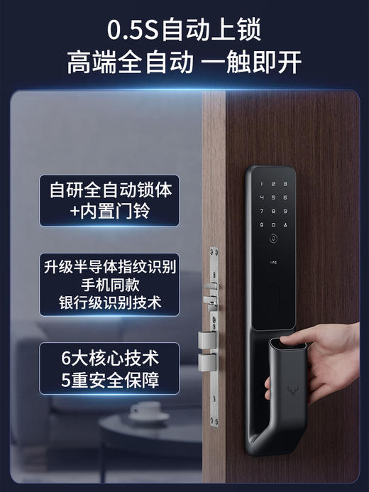 鹿客全自动智能门锁S30Pro推拉更静音指纹锁密码锁电子锁 商品图2
