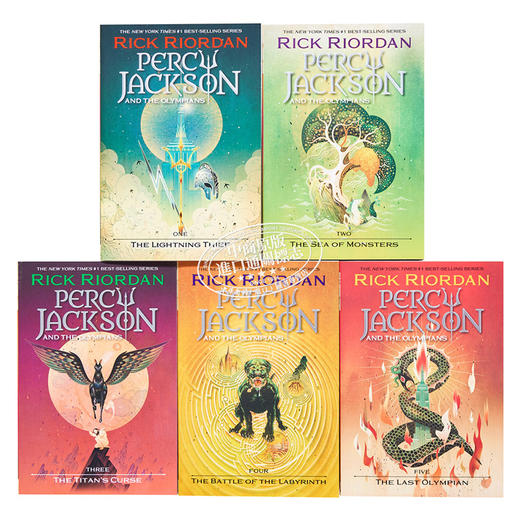 【中商原版】波西杰克逊与奥林匹克 1-5部 倪传婧 Percy Jackson and the Olympians Victo Ngai 插画版 英文原版 Rick Riordan 商品图1