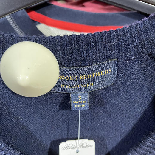 意大利面料 Brooks Brothers  男士V领插肩美利奴羊毛混纺针织衫 商品图1