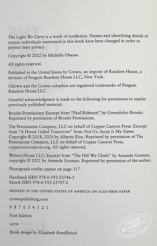 【中商原版】我们携带的光 在不确定的时代克服 英文原版 The Light We Carry Michelle Obama 商品图5