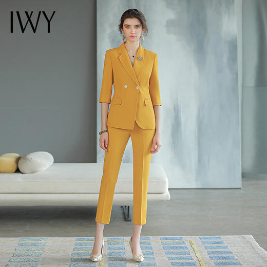 IWY/黄色职业经理人正装女高端大气西装套装春季新款高端职场女装CP1585-Y 商品图1