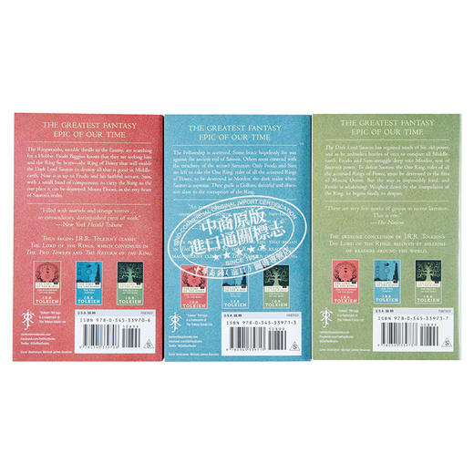 【中商原版】 魔戒三部曲 3本套装 英文原版 The Lord of the Rings John Ronald Reuel Tolkien 商品图1