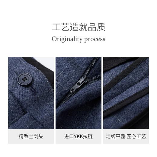 MD名盾商务男装秋春夏新品休闲商务正装直筒西裤中腰格纹西装裤男 商品图3