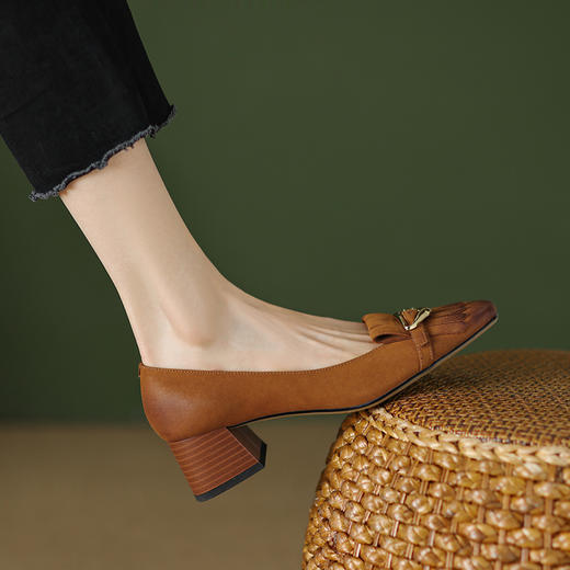 时尚气质，复古擦色流苏单鞋YF-A1070 商品图8