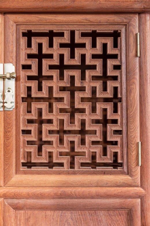 红桥红  家具严选  缅甸花梨（大果紫檀）  【183 攒万字纹 圆角柜】 商品图4