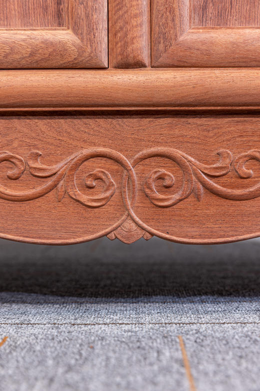 红桥红  家具严选  缅甸花梨（大果紫檀）  【183 攒万字纹 圆角柜】 商品图6