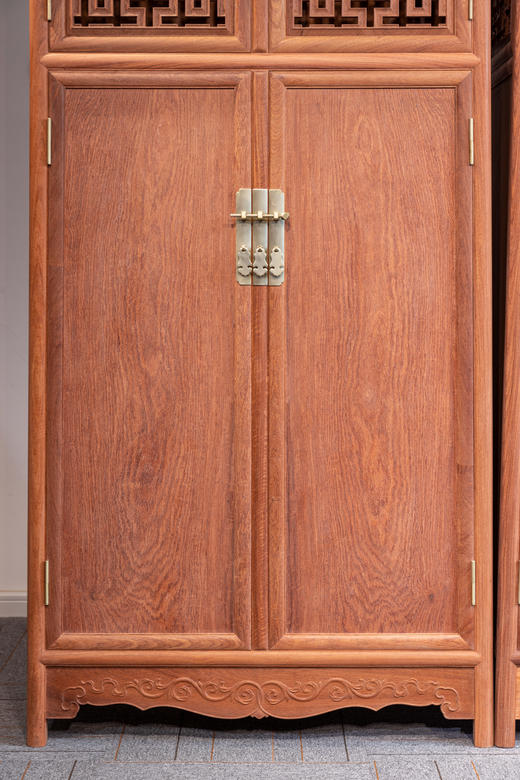 红桥红  家具严选  缅甸花梨（大果紫檀）  【183 攒万字纹 圆角柜】 商品图5